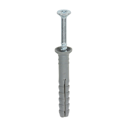 Timco 6.0 x 40mm Nylon Hammer Fixing PZ Zinc Tough Durable Nylon Plug 60040HF
