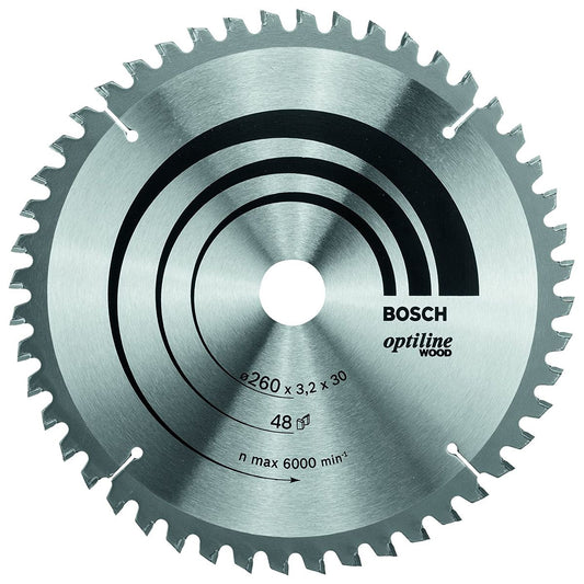 Bosch 260mm 48T Wood Circular Saw Blade Optiline 2608641202  260 X 3.2 X 30mm