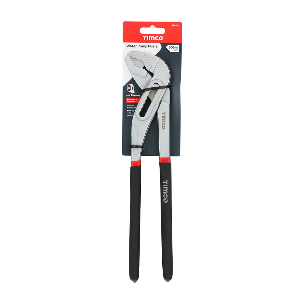 Timco 12" Water Pump Pliers Ergonomic Soft-Grip Handles 468172