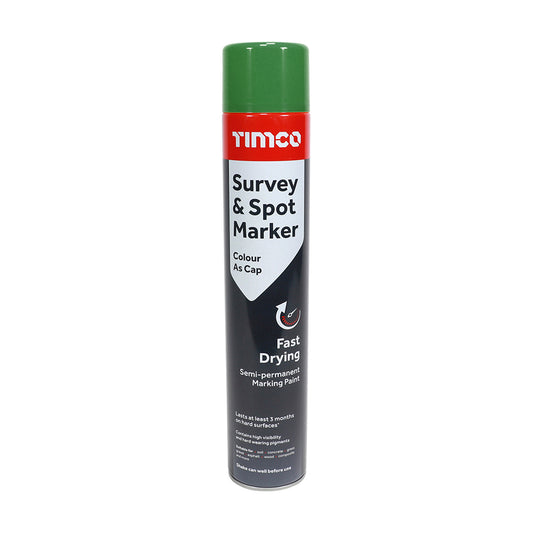 Timco 750ml Semi-Permanent Survey & Line Marker Spray - Green 237047