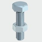 Timco 8 x 50 mm Hex Set & Hex Nut BZP M8 (40/TimBag) 850SNZB