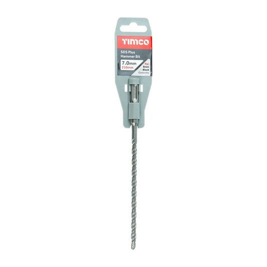Timco 7 x 210mm SDS Plus Hammer Bit Fully Heat Treated SDS7210