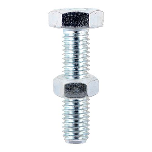 Timco 12 x 50 mm Hex Set & Hex Nut BZP M12 (18/TimBag) 1250SNZB