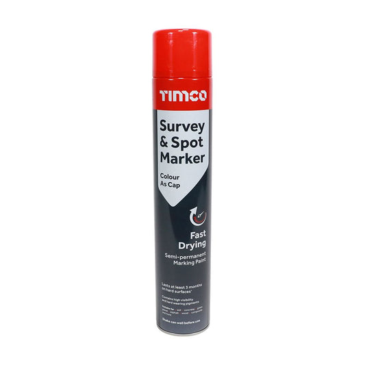 Timco 750ML Semi-Permanent Survey & Line Marker Spray - Red 237206