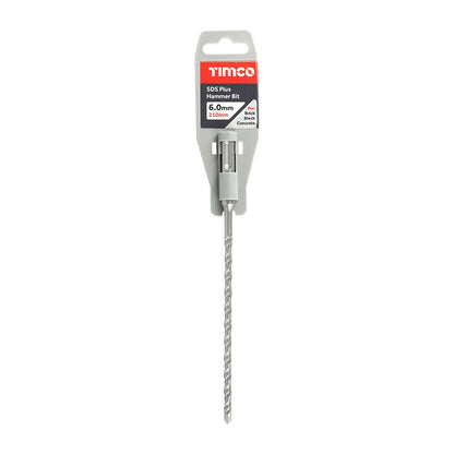 Timco 6.0 x 210mm SDS Plus Hammer Bit Fully Heat Treated SDS6210