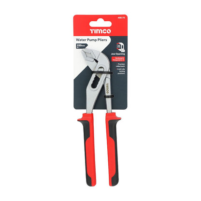 Timco 8" Water Pump Pliers Ergonomic Soft-Grip Handles 468170