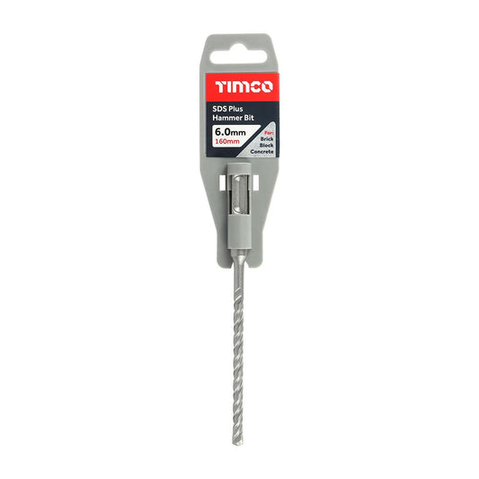 Timco 6.0 x 160mm SDS Plus Hammer Bit Fully Heat Treated SDS6160
