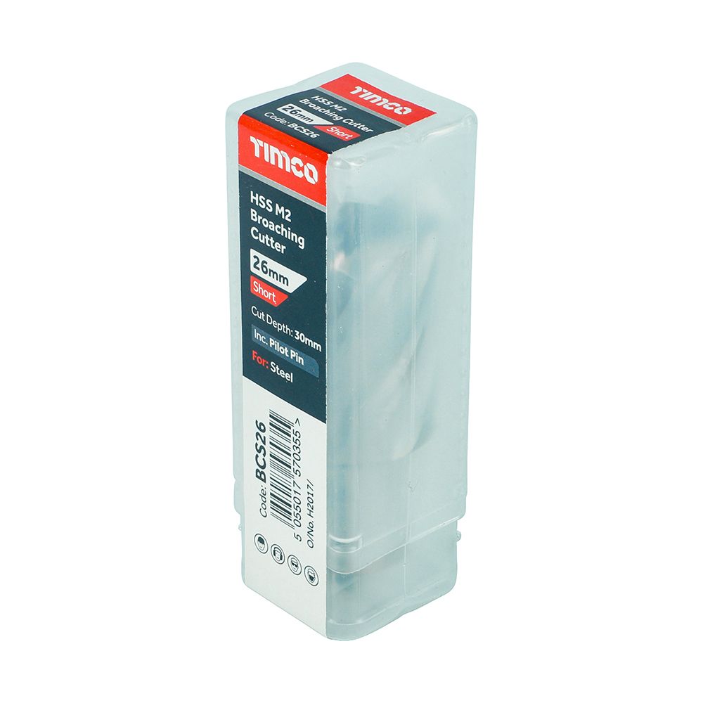 Timco 26 x 30mm Broaching Cutter Short High grade M2 HSS BCS26