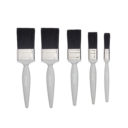 Harris Pack of 5 Flat Paint Brush Set Essentials For Gloss  101021005