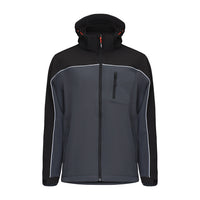 Timco Softshell Jacket Waterproof 4-way Stretch Fabric Grey/Black Large SSJ1201L