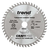 Trend Craft Trimming Crosscut Saw Blade 160mm Dia. X 48 Teeth X 20mm Bore X 2.2mm Kerf CSB/16048A