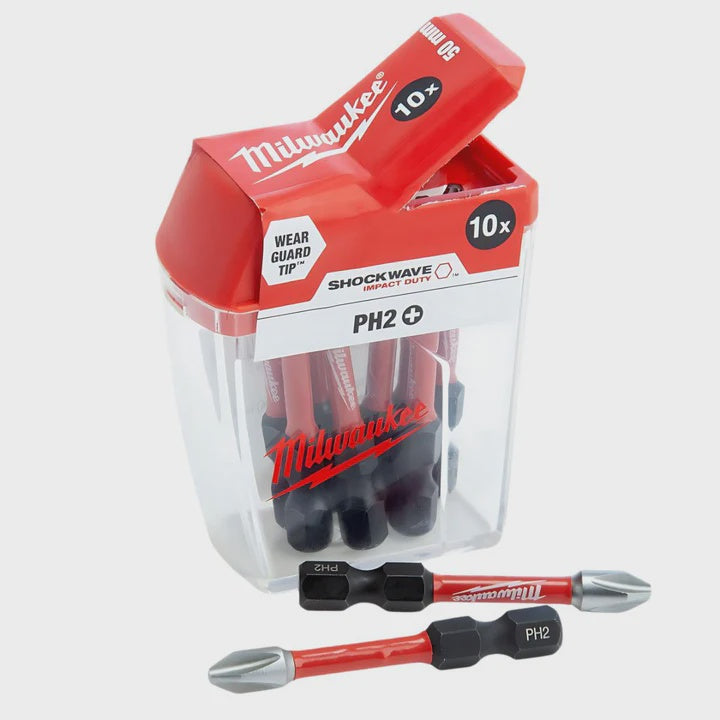 Milwaukee Shockwave PH2 Screwdriver Bits 50mm Pack of 10