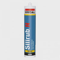 Soudal Silirub N 300ml General Purpose Low Modulus Neutral Silicone Brilliant White 118985
